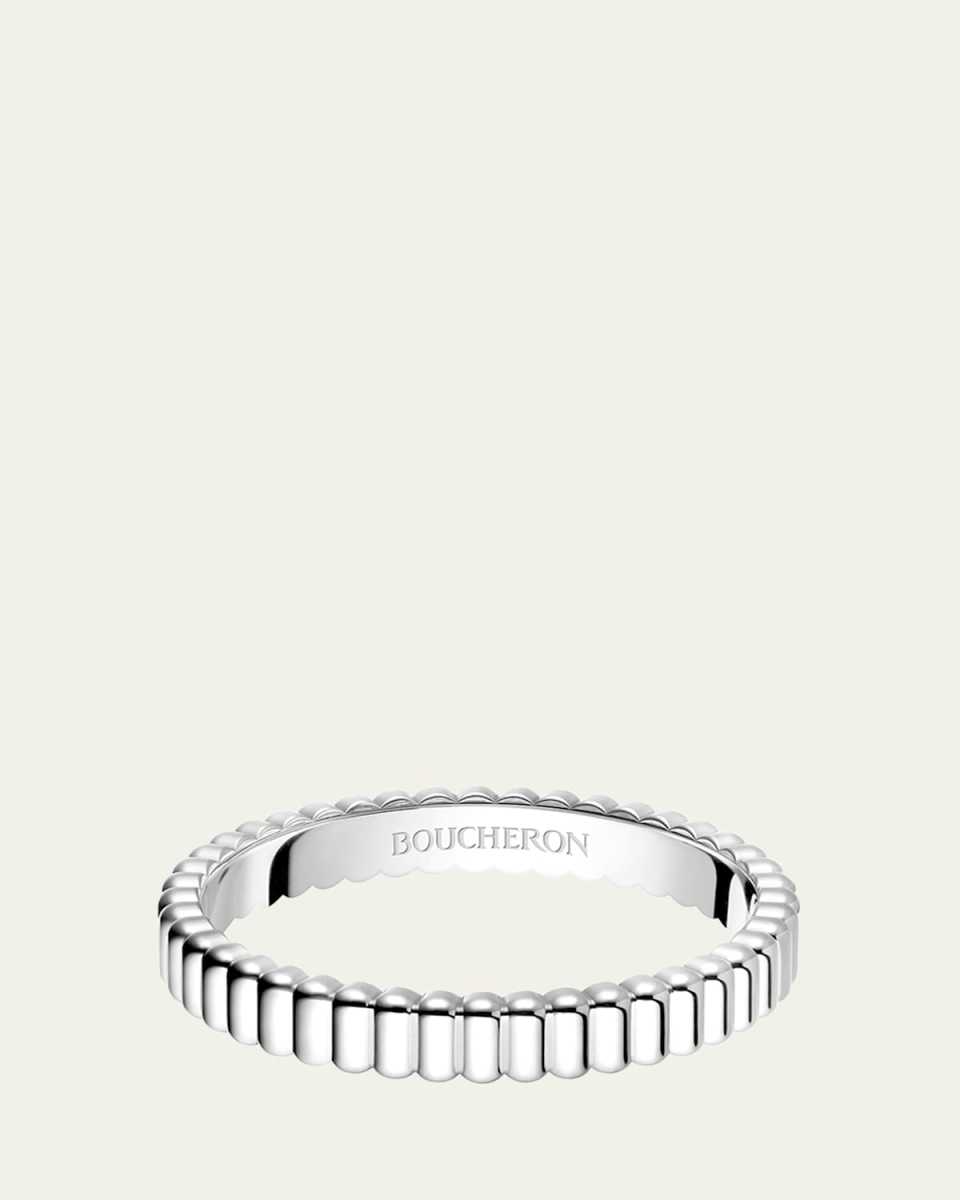 18K White Gold Grosgrain Wedding Band